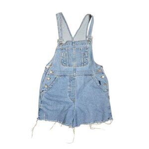 Vintage 90s Esprit Denim Cut Off Overalls Bibs Shorts